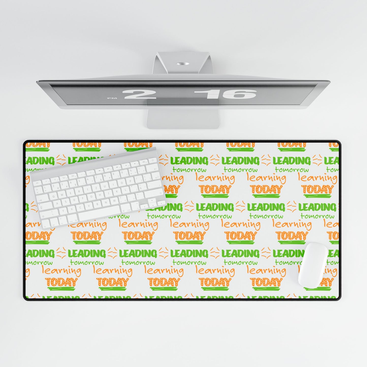 Motivational Desk Mat - "Leading, Learning Today" - Inspirational Office Decor
