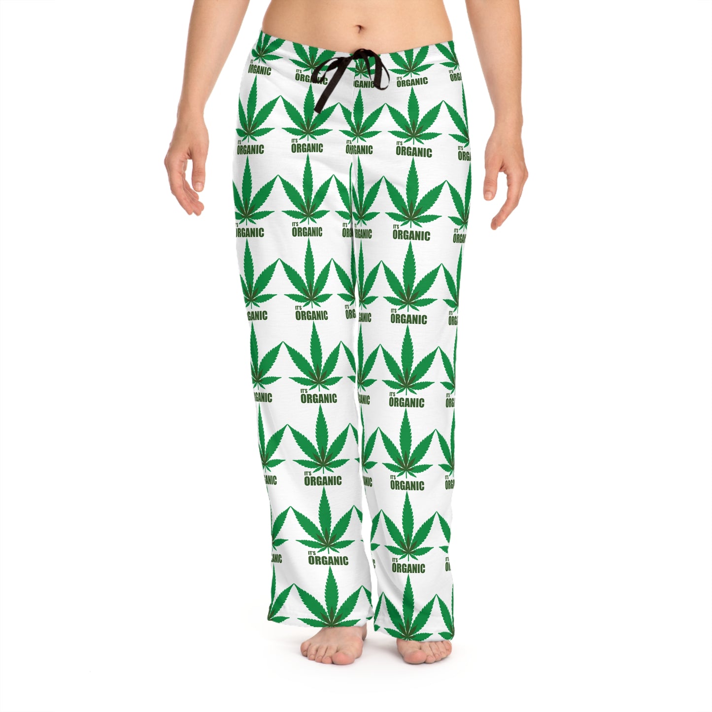 Organic Leaf Print Women's Pajama Pants